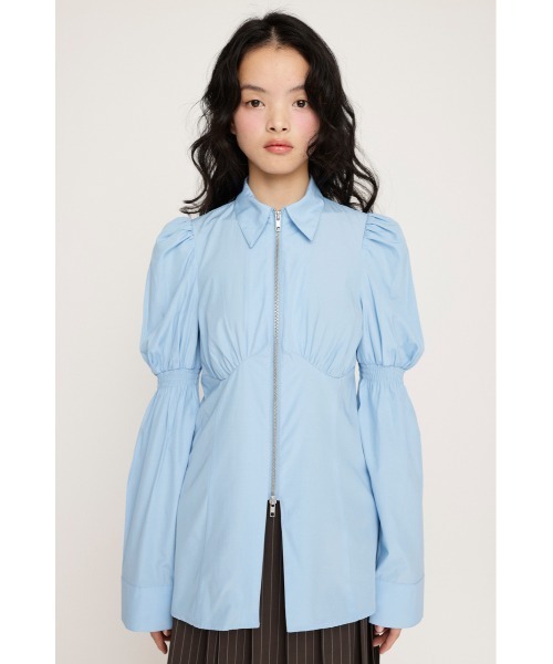 SLY ブラウス シャツ FRONT ZIP SH BL フロント ジップ