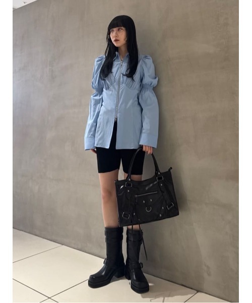 ブラウス シャツ FRONT ZIP SH BL フロント ジップ シャツ ブラウス レディース SLY ブラウス シャツ FRONT ZIP SH BL フロント ジップ