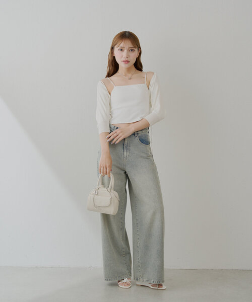 Chico（チコ） キャミソール 「6色展開」バックオープンリブキャミ