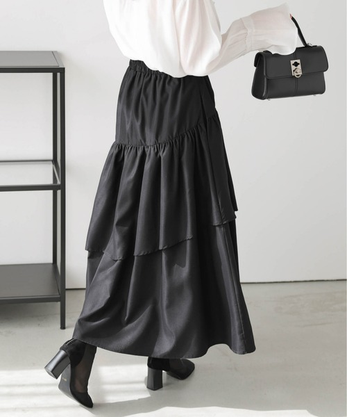 ロングスカート ティアード アシンメトリー S‐XL 韓国 d183 スカート アシンメトリーティアードスカート : ZOZOTOWN Yahoo
