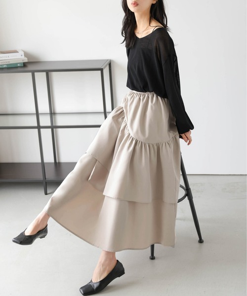 スカート アシンメトリーティアードスカート : ZOZOTOWN Yahoo!店