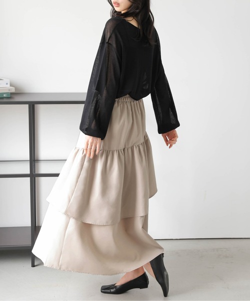 日本未入荷 UNIFREE★ アシンメトリーティアードスカート スカート アシンメトリーティアードスカート : ZOZOTOWN Yahoo