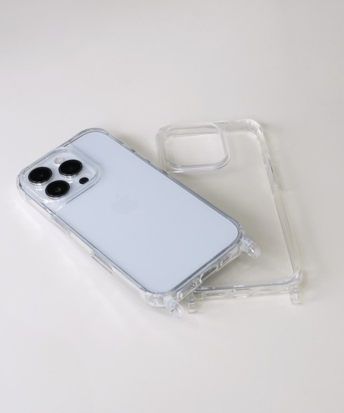 c.u.l スマホショルダー スマホケース ストラップホール付き クリア