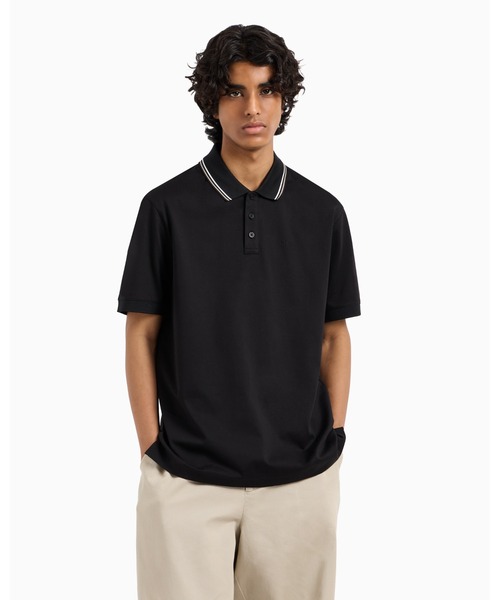 A/X Armani Exchange A/X ロゴ ポロシャツ ブラック 関＊送込 ARMANI EXCHANGE ポロシャツ 「A|X アルマーニ エクスチェンジ