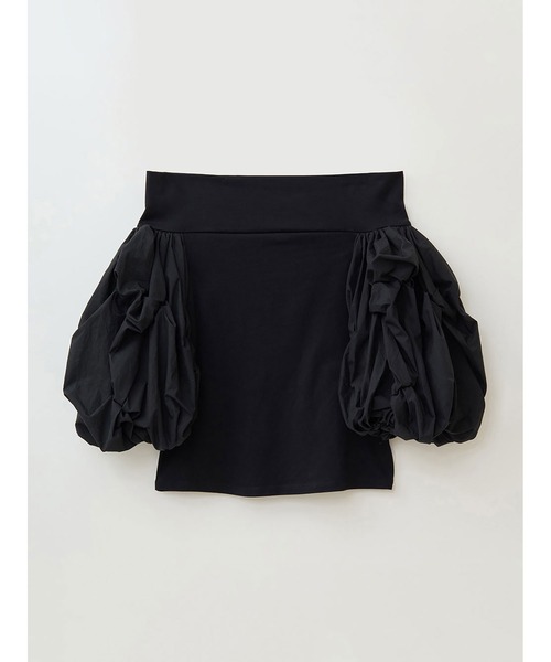 【未使用】HER. オフショルダーボリュームスリーブカットトップス black HER. tシャツ ボリュームスリーブカットトップス レディース