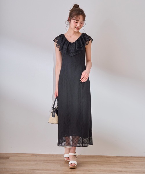31 Sons de mode レースワンピース 31 Sons de mode ワンピース 2025春夏新作 フリルカラーレース