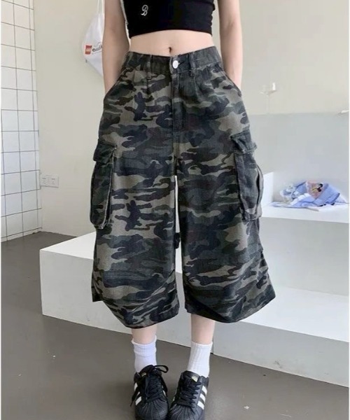 UP START ハーフパンツ パンツ 「LAMPOON」迷彩カーゴハーフパンツ
