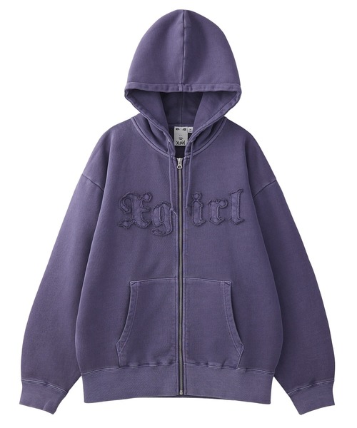 エックスガール ジップパーカー グレー X-girl ジップパーカー レディース エックスガール VINTAGE