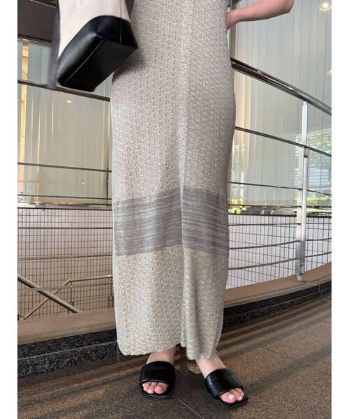 LAGUNAMOON（ラグナムーン） ワンピース ミックスパターンカラーネック