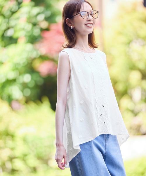 ロペノースリーブブラウス ROPE' PICNIC（ロペ ピクニック） ブラウス シャツ 「UVカット・接触冷