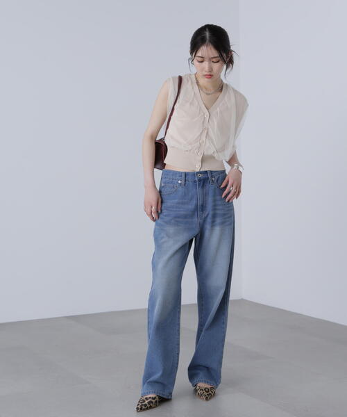 FREE'S MART ニット セーター 前後2WAYチュールレイヤード
