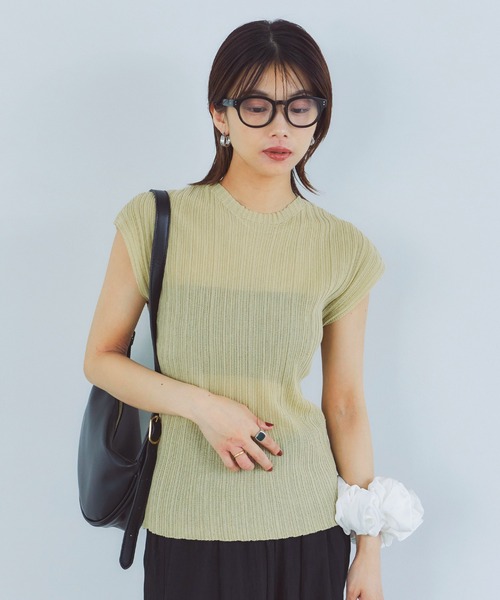 LIENCOEUR tシャツ 半袖 シアーリブトップス レディース : ZOZOTOWN