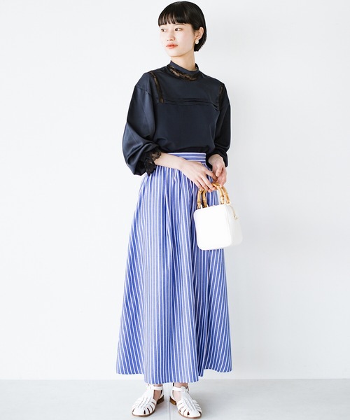 「haco!」 長(zhǎng)袖ブラウス SMALL ネイビー レディース