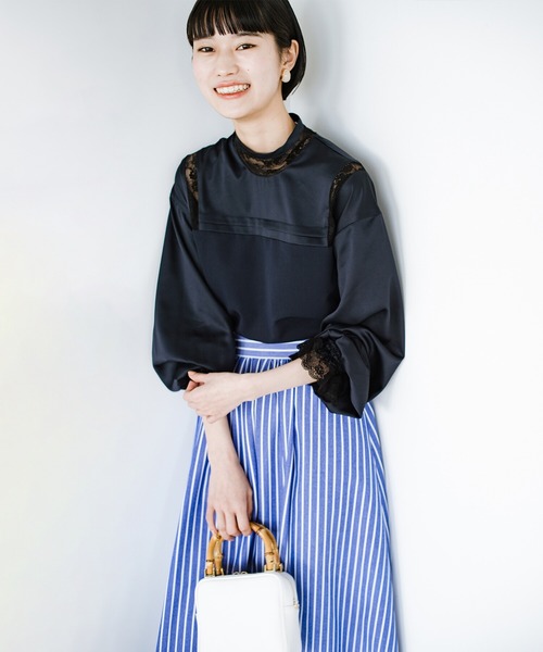 「haco!」 長(zhǎng)袖ブラウス SMALL ネイビー レディース