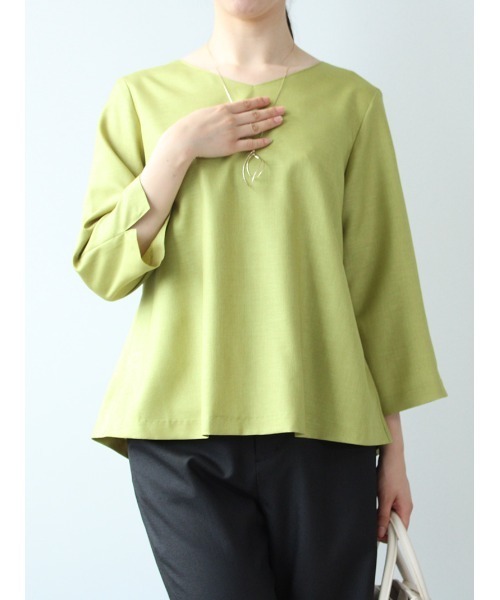 「fleur by mint breeze」 7分袖ブラウス LL オレンジ レディース_画像4