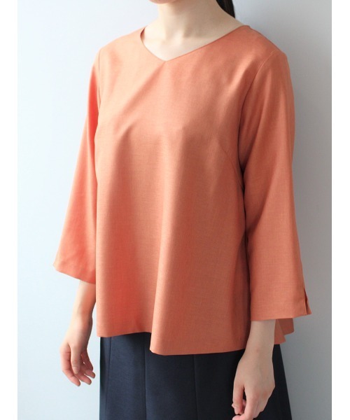 「fleur by mint breeze」 7分袖ブラウス LL オレンジ レディース_画像6