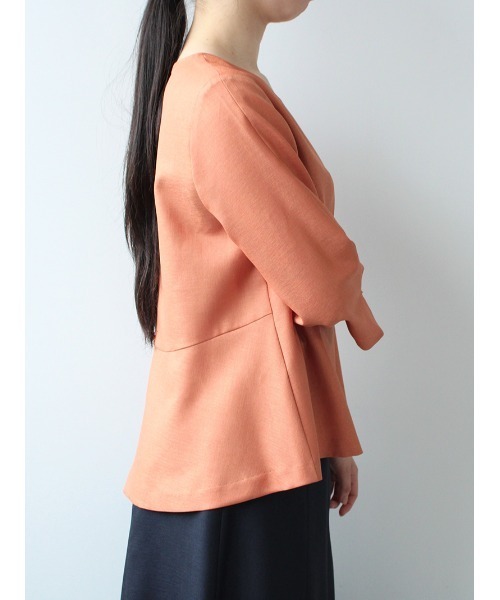 「fleur by mint breeze」 7分袖ブラウス LL オレンジ レディース_画像7