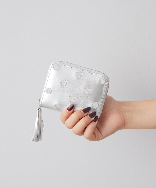 新品 ear PAPILLONNER シンプルラウンド折り財布 シルバー ear PAPILLONNER」 財布 FREE シルバー レディース