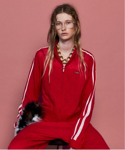 カーディガン 「25AW PRE-ORDER」Openwork Knit Track Jacket/透かし編みニットトラックジャケット「MAISON