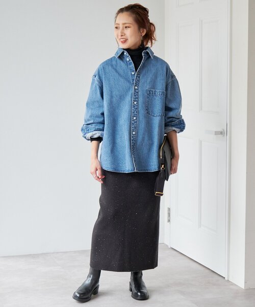 「Spick & Span」 ニットスカート 36 グレー レディース_画像5