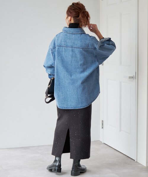 「Spick & Span」 ニットスカート 36 グレー レディース_画像7