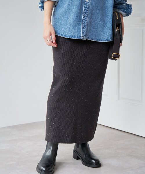「Spick & Span」 ニットスカート 36 グレー レディース_画像8
