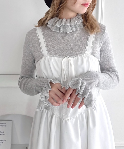 ご専用♡ Rene ♡ 今季新作 ♡ ハイネック フリル ニット トップス ♡ KOBE LETTUCE（神戸レタス） トップス レディース 40代 上品 ニット