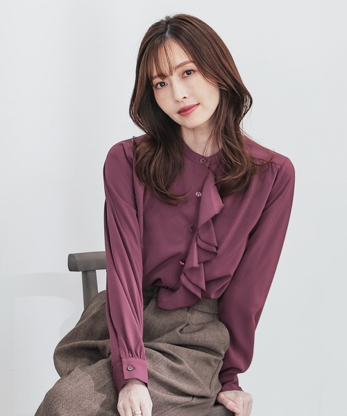 GLACIER lusso（グラシアルッソ） ブラウス シャツ ラッフルフリル