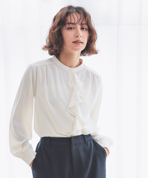 GLACIER lusso（グラシアルッソ） ブラウス シャツ ラッフルフリル
