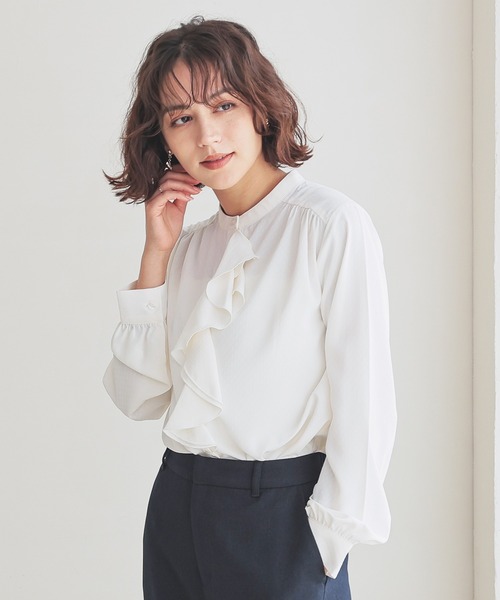 GLACIER lusso（グラシアルッソ） ブラウス シャツ ラッフルフリル