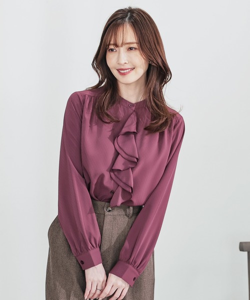 GLACIER lusso（グラシアルッソ） ブラウス シャツ ラッフルフリル