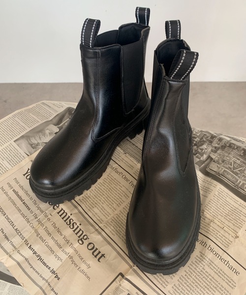 link lot ブーツ サイドゴア厚底ブーツ メンズ レディース : ZOZOTOWN