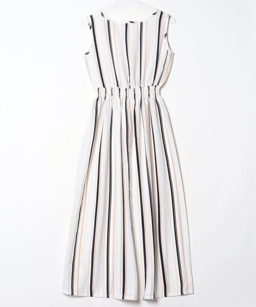 「fifth」 ストライプ柄ノースリーブワンピース - ホワイト レディース_画像2