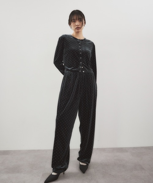 HANNE パンツ シャイニードットベロアパンツ レディース : ZOZOTOWN