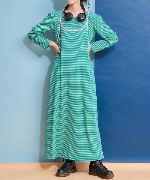 「HELLO.SANFRANCISCO」 キャミソールワンピース ONE SIZE グリーン レディース_画像3