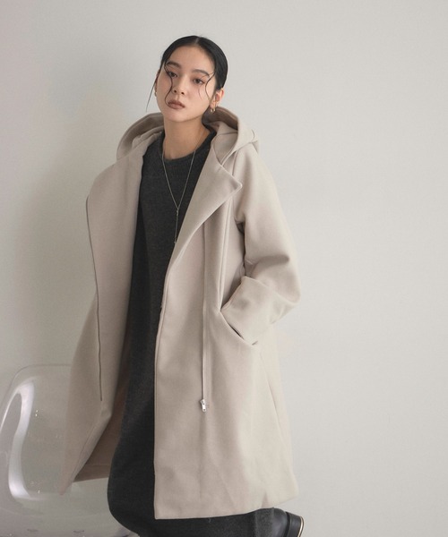 &. NOSTALGIA（ノスタルジア） コート アウター フェイクウールフード