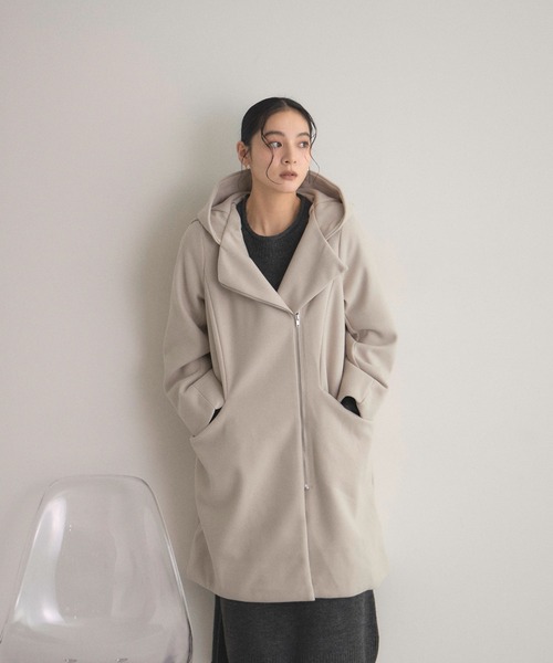 &. NOSTALGIA（ノスタルジア） コート アウター フェイクウールフード