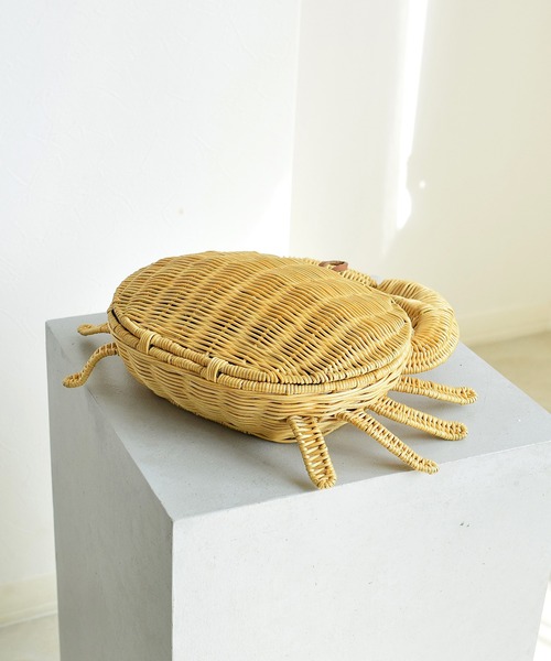 utatane かごバッグ カゴバッグ かごバッグ ラタンウィッカー カニ