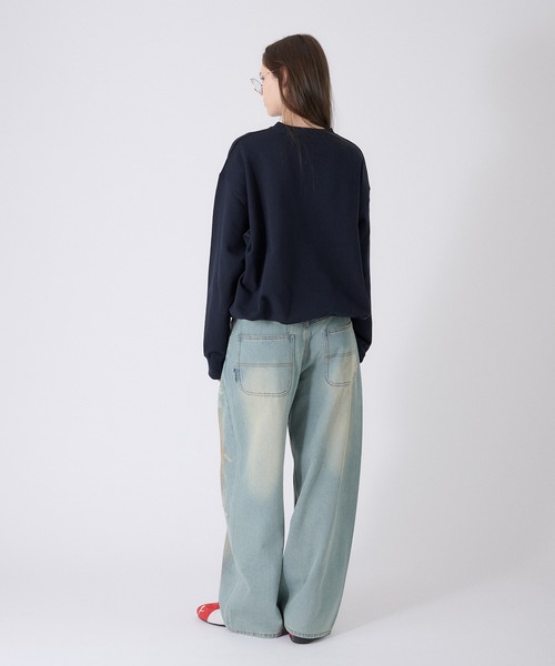 「ONCILY」 スウェットカットソー LARGE ネイビー メンズ_画像6