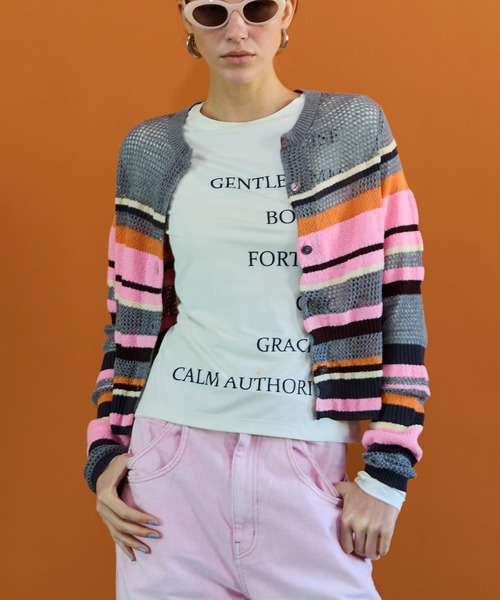 MAISON SPECIAL（メゾンスペシャル） Logo Sheer Top/ロゴタイポ