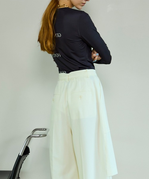 MAISON SPECIAL（メゾンスペシャル） Logo Sheer Top/ロゴタイポ