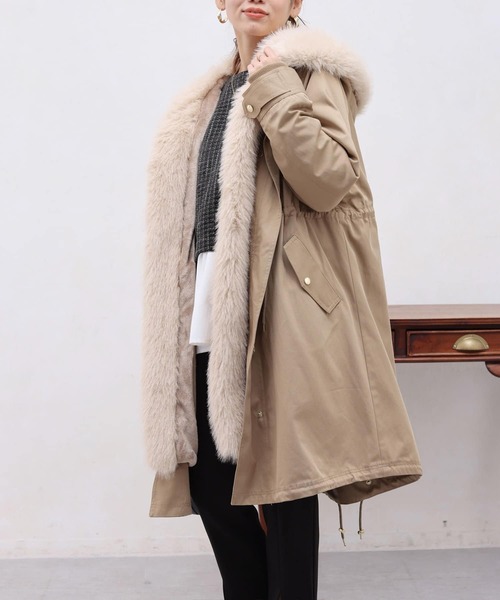 「Chez toi」 モッズコート FREE カーキ レディース_画像2