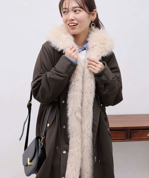 「Chez toi」 モッズコート FREE カーキ レディース_画像3