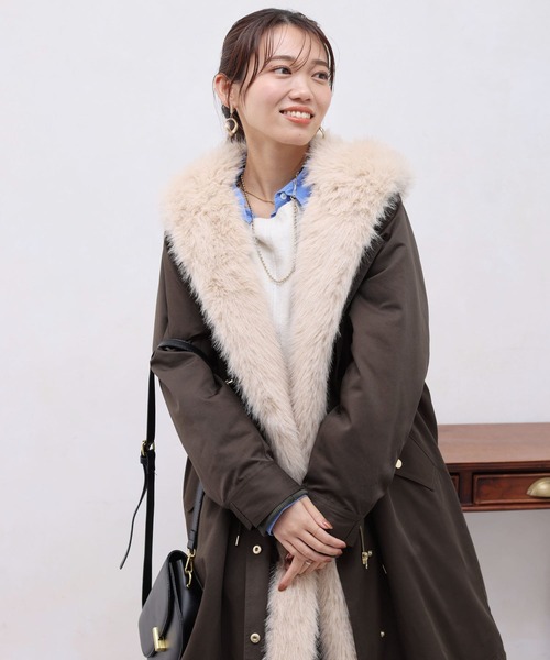 「Chez toi」 モッズコート FREE カーキ レディース_画像8