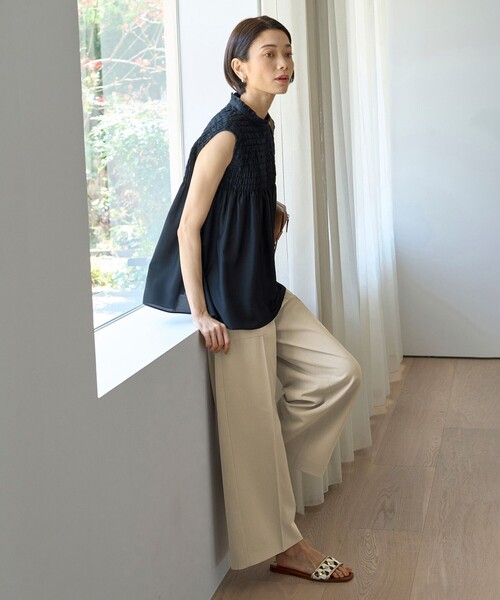 「UNFILO」 ノースリーブブラウス MEDIUM ブラウン レディース_画像9