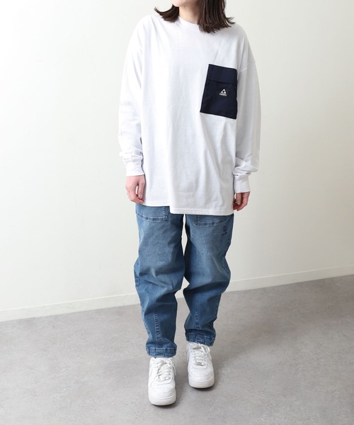 「GERRY」 長袖カットソー LARGE グレイッシュベージュ レディース_画像5