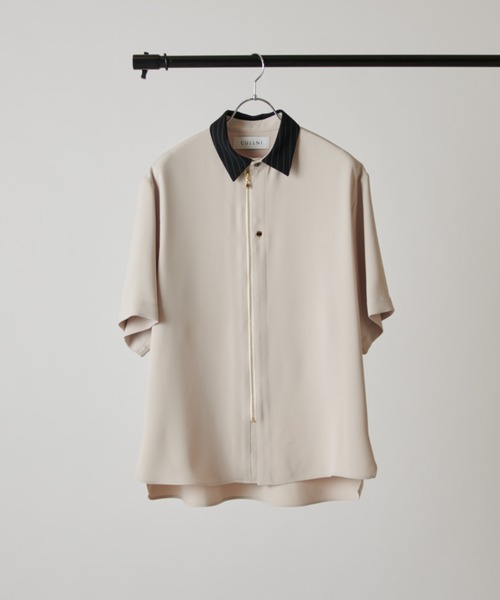 シャツ 「CULLNI exclusive for Lui's」クレリック半袖ZIPシャツジャケット メンズの画像