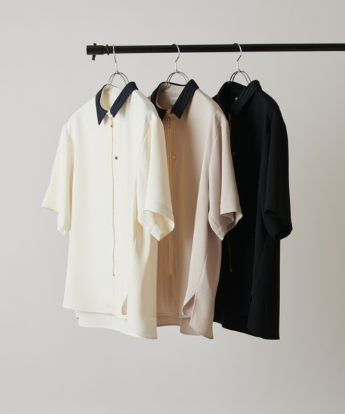 シャツ 「CULLNI exclusive for Lui's」クレリック半袖ZIPシャツジャケット メンズの画像