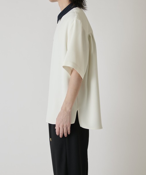 シャツ 「CULLNI exclusive for Lui's」クレリック半袖ZIPシャツジャケット メンズの画像