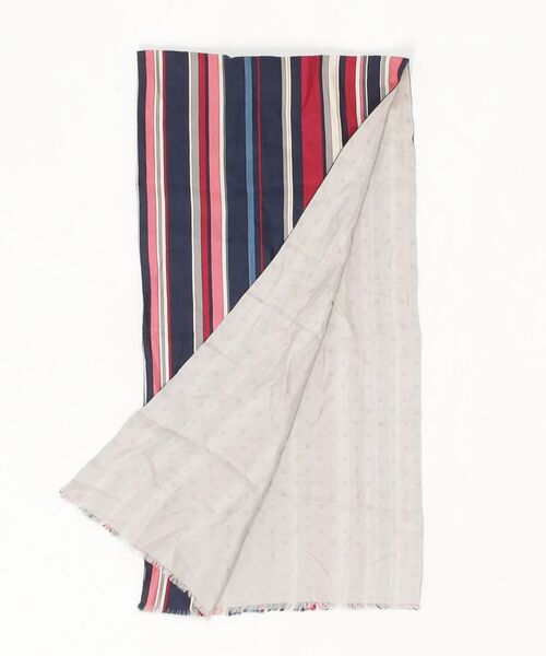 「PIERRE BALMAIN」 ストライプ柄ストール - ネイビー レディース_画像2